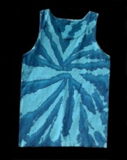 two-tone, fluorescent / neon blue, tie-dye tank top