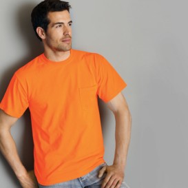fluorescent / neon, safety orange T-shirt
